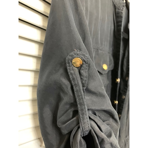 Michael Kors 100% Silk Black Safari Dress military Zara revolve Miss Lola Chicos - Picture 3 of 7